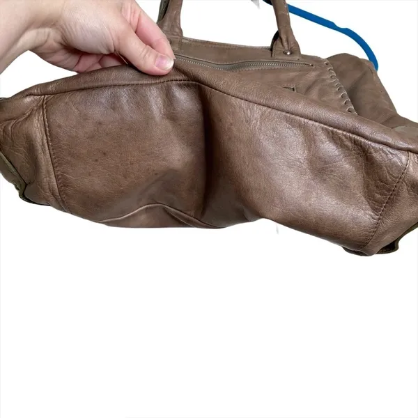 Sabina New York Brown Genuine Leather Double Handle Bag Purse - Image 3