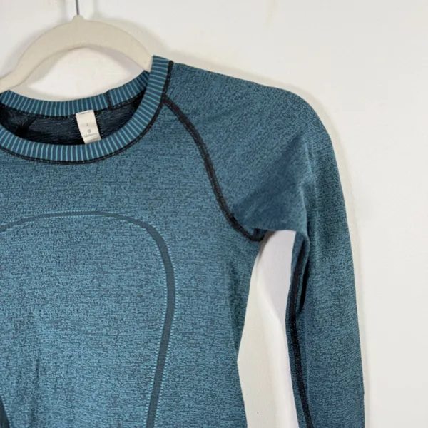 Lululemon Swiftly Tech Crew Long Sleeve Top Black Desert Teal Active Womens 2 - Image 3