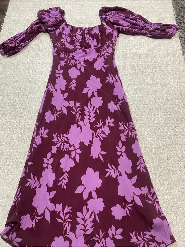 Peter Som Collective Floral Square Neck Midi Dress 4 Shell 58% Viscose 42% Rayón - Image 15