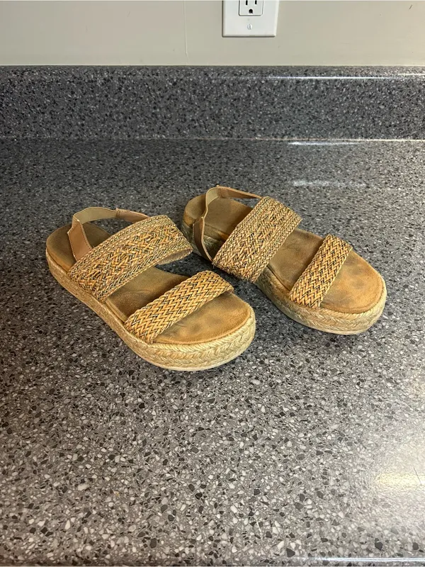 American Rag Woven Double-Strap Espadrille Slides in Tan - Image 4