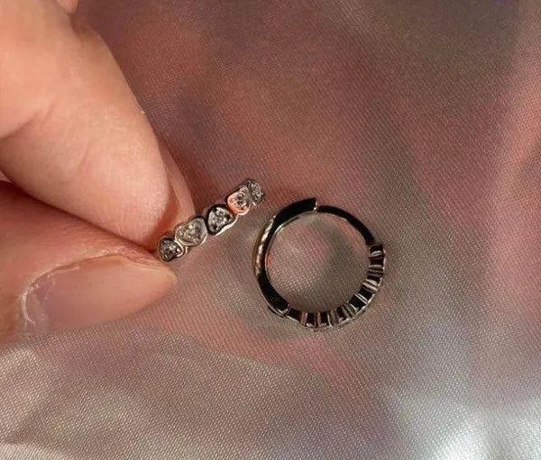 925 Silver Plated CZ Love Heart Silver Hoop Earrings for Women - Image 3