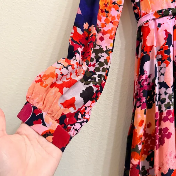 Anthropologie Maeve Printed Silk Wrap‎ Dress Floral Multicolor Women's 4 Spring - Image 10