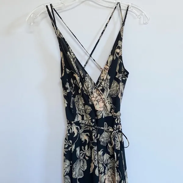 ASTR the Label Womens Black Floral High-Low Wrap‎ Dress ADR93361 XS - Image 5