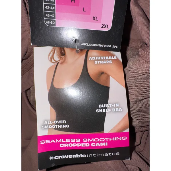 Brand New Maidenform Women's Small Light Brown Seamless Smoothing Cropped Cami - Image 7