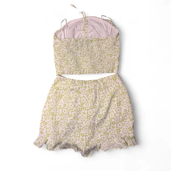 Cotton Candy LA Floral Halter Crop Top & Skort Two Piece Set Size S - Image 2