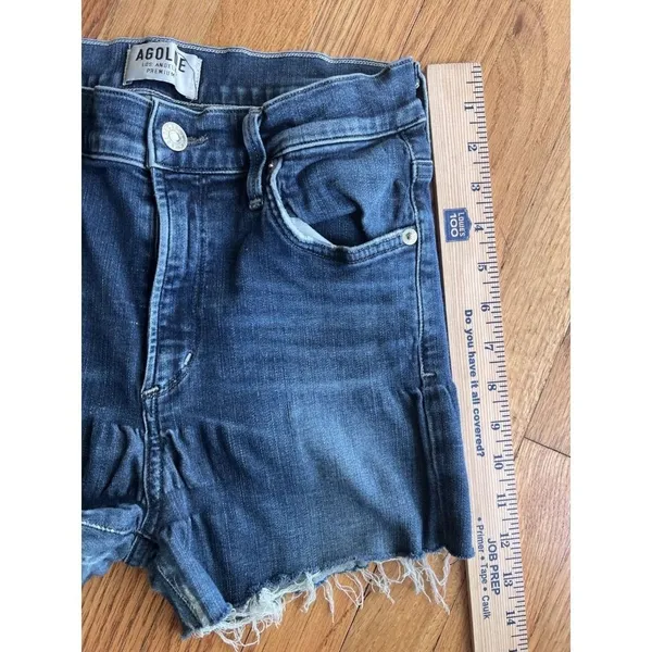 Agolde Women's 28 Shorts Blue‎ Denim Stretch Cutoff Distressed 2" Inseam - Image 6