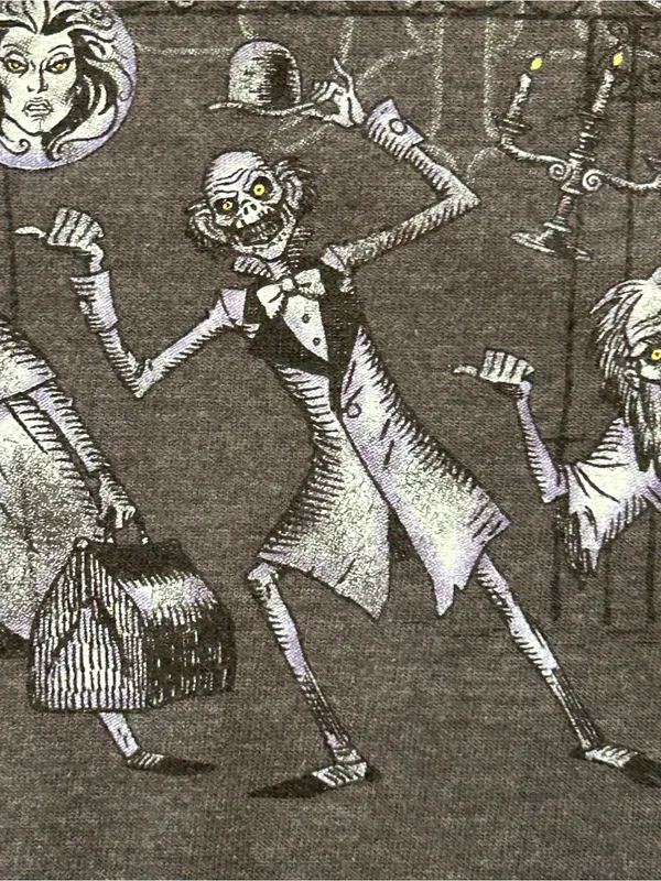 THE HAUNTED MANSION Disney Parks Hanes Gray Glow in the Dark T-shirt VTG Y2K S - Image 5