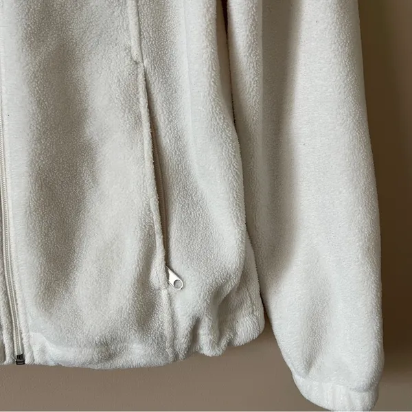 COLUMBIA | Cream Zip Up Fleece Jacket Sz S - Image 4