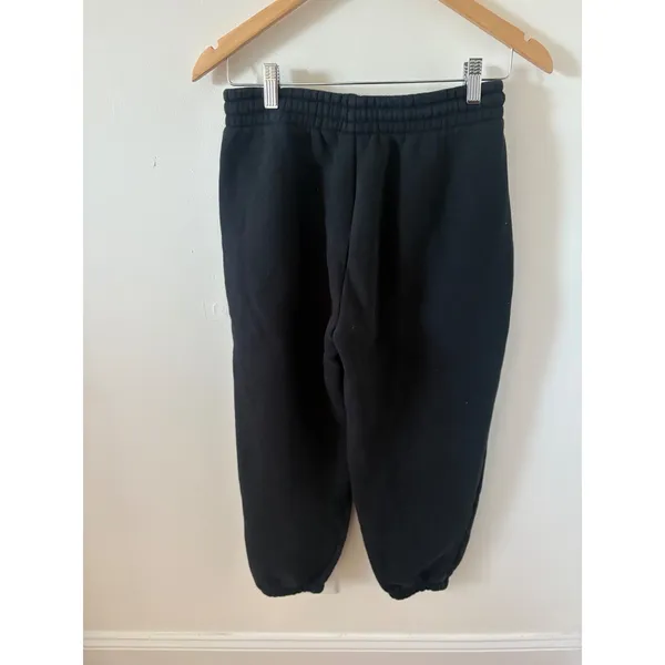 TNA Aritzia Bubble Fleece Boyfriend Jogger Sweatpants Black Small - Image 5