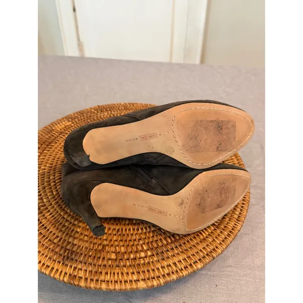 Vince Camuto Womens Dark Olive‎ Green Suede Stiletto Ankle Booties Pointed Toe - Image 7