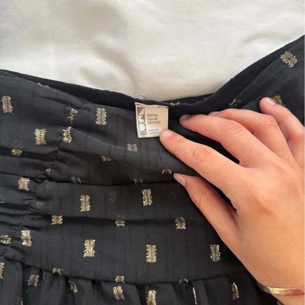 Zara Black Mini Skirt with Gold Accents - Image 2