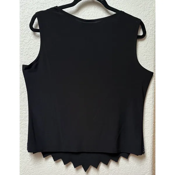 Vintage S. Levine Black & Silver Sparkly Beaded Top - Size XL Luxury, Old Money - Image 2