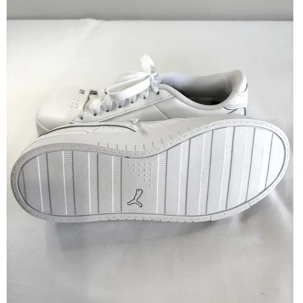 PUMA White Platform Sneakers Womens 6 /‎ Youth 4.5 Clean Girl Minimalist Shoes - Image 10