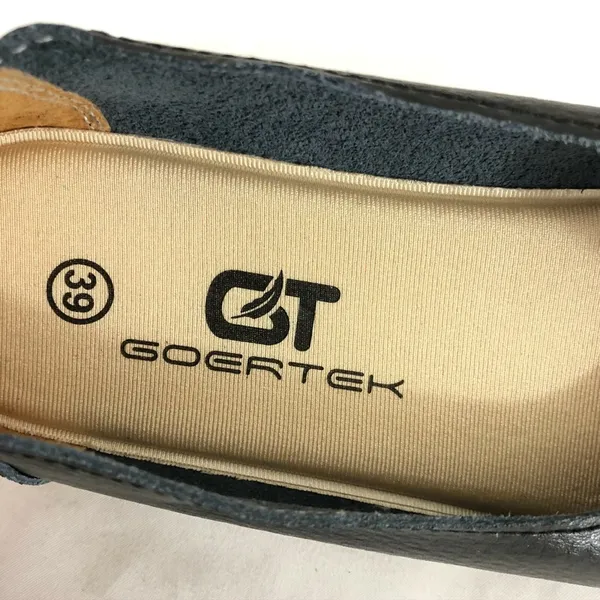 Goertek Womens Ballet Flats Loafers Faux Leather Woven Slip On Black 39 US 7 - Image 5
