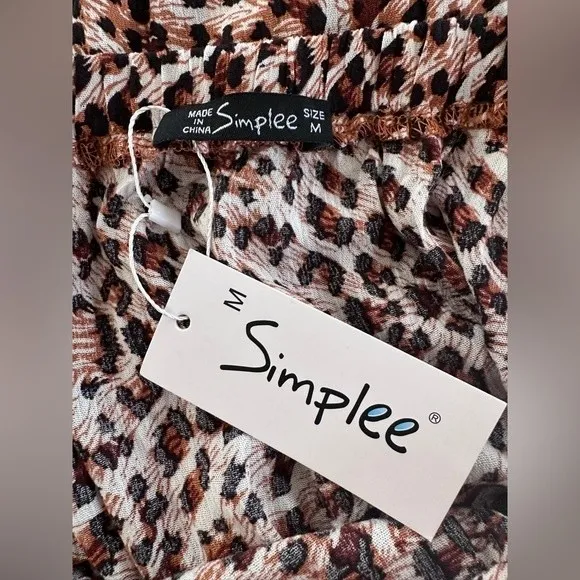 Simplee Belted Leopard Wide Leg Tube Jumpsuit - Image 6