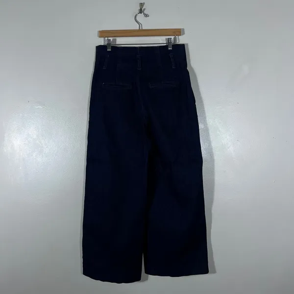 A New Day High Rise Pleated Wide Leg Denim Trousers Dark Wash Size 12 - Image 4