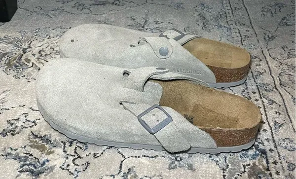 Birkenstock Boston Soft Stone Coin Suede - Image 7