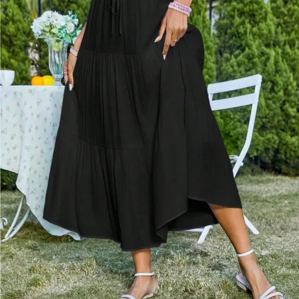 Black FlowyMaxi Skirt - Image 4