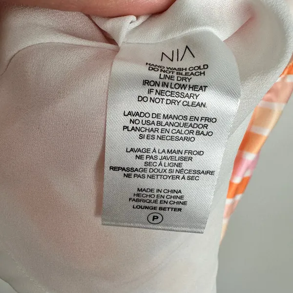 Nia Pink Multi Plaid Satin Mini Backless Slip Dress Large NWT Spring Coquette - Image 5