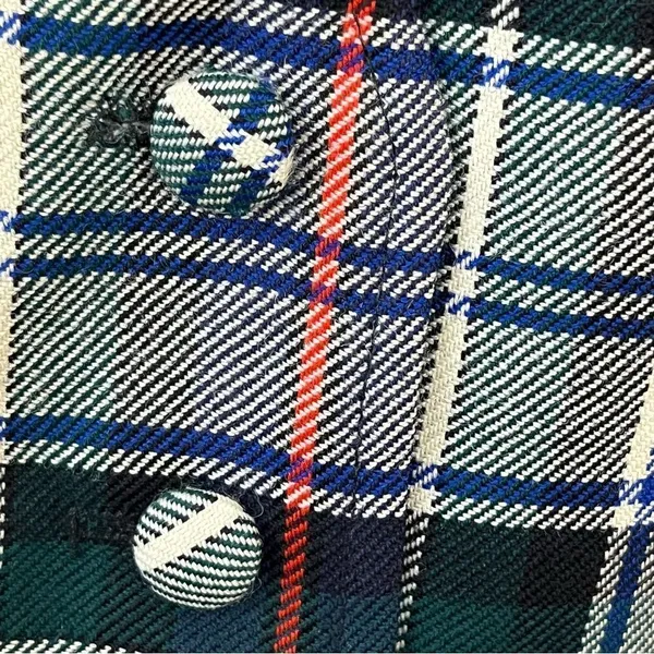 Vintage Surry Classics Tartan Plaid Wool Vest Navy M/ L - Image 6