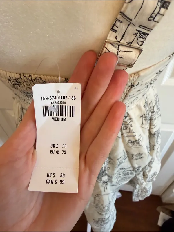 Abercrombie & Fitch Emerson Print Mini Dress White/Black Size Medium NWT - Image 4