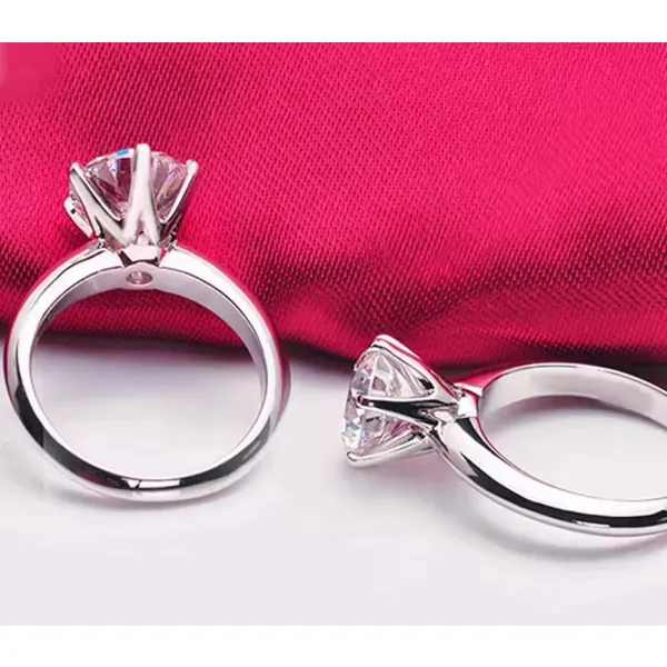 Boutique 2Ct Solitaire Platinum S925 Simulated Diamond Engagement Wedding Ring, Size‎ 6 - Image 5