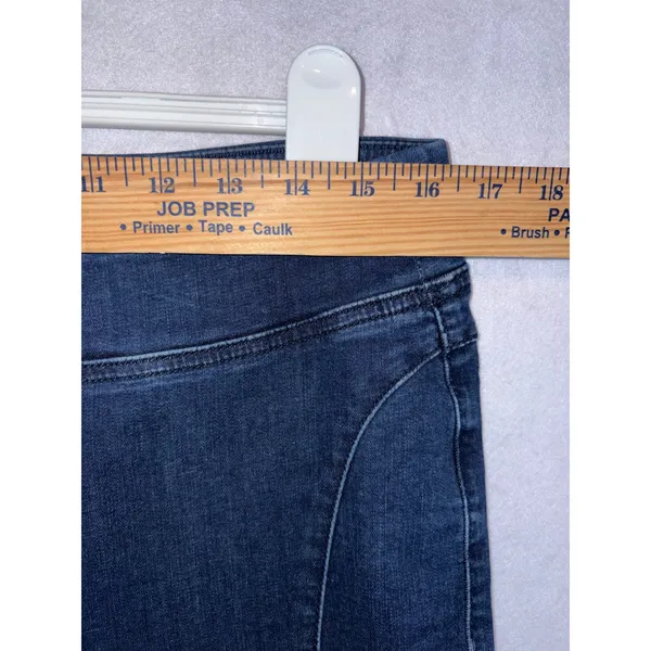 We The Free‎ Double Dutch Free People Dark Wash Split Hem Pull On Skinny Jeans - Image 5