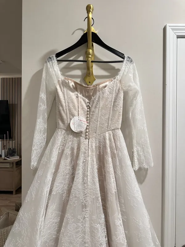 Wtoo Watters Anthropologie Pendant Wedding Ball Gown Ivory-Blush Size US 4 NWT - Image 8