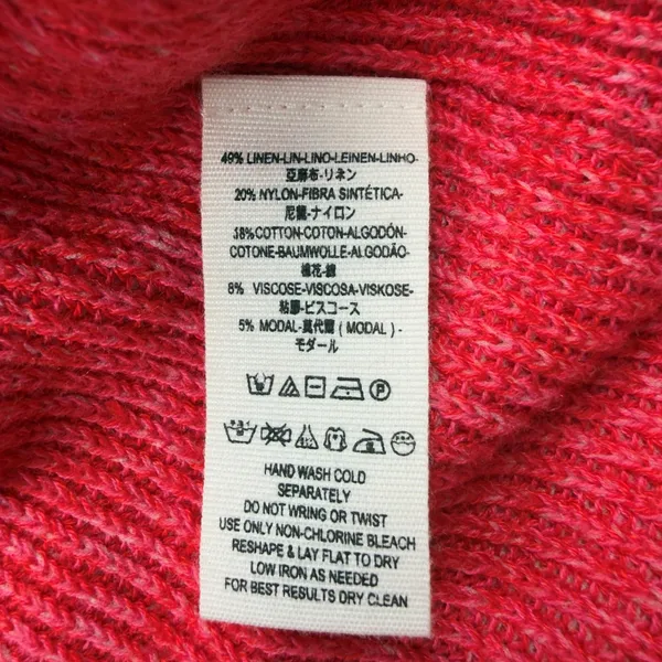 Free People Alana Linen Blend Cable Knit Off Shoulder Sweater Red MEDIUM - Image 8