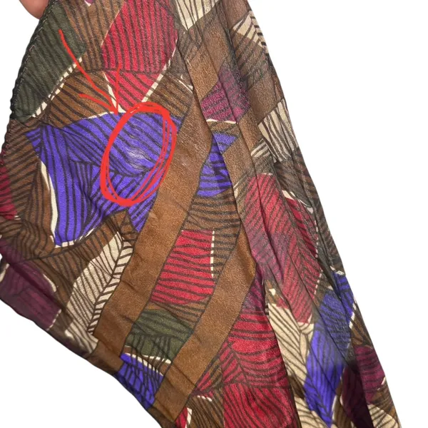 VTG Made‎ in Japan 100% Silk Scarf Ethnic Print Liz Claiborne Earthy BOHO 53" - Image 5