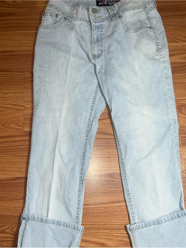 Angels Jeans Pale Blue Relaxed High-Rise Denim size 8 - Image 2