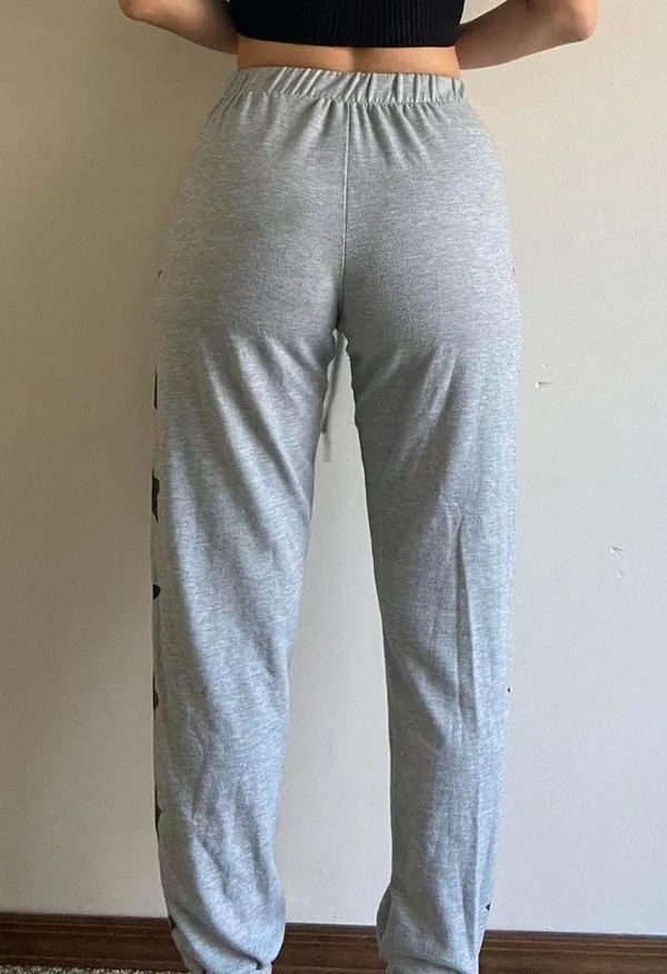 Grey Star Print Sweatpants Gray - Image 2