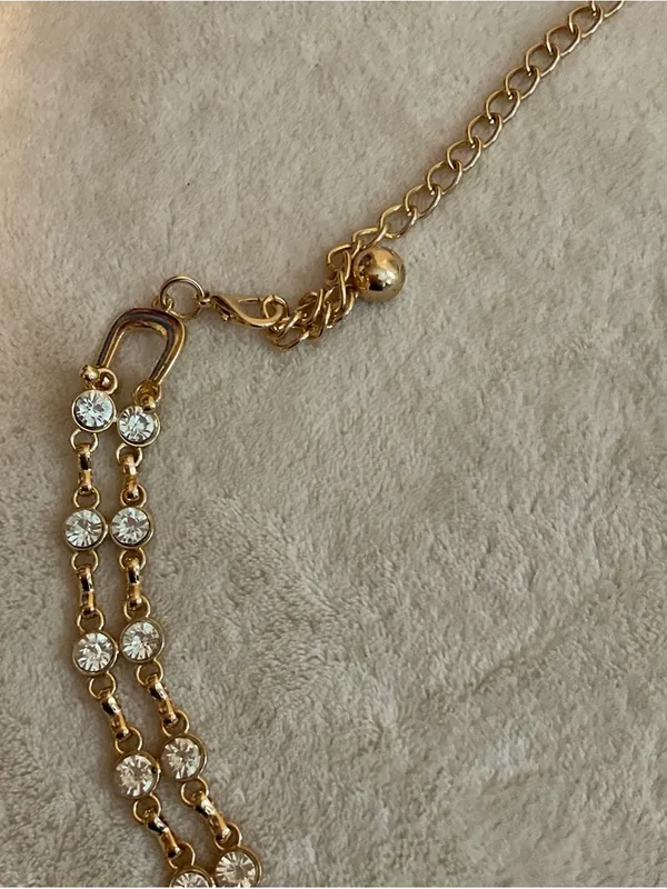 Gold Crystal Double-Row Necklace Chain - Women Jewelry - Image 8
