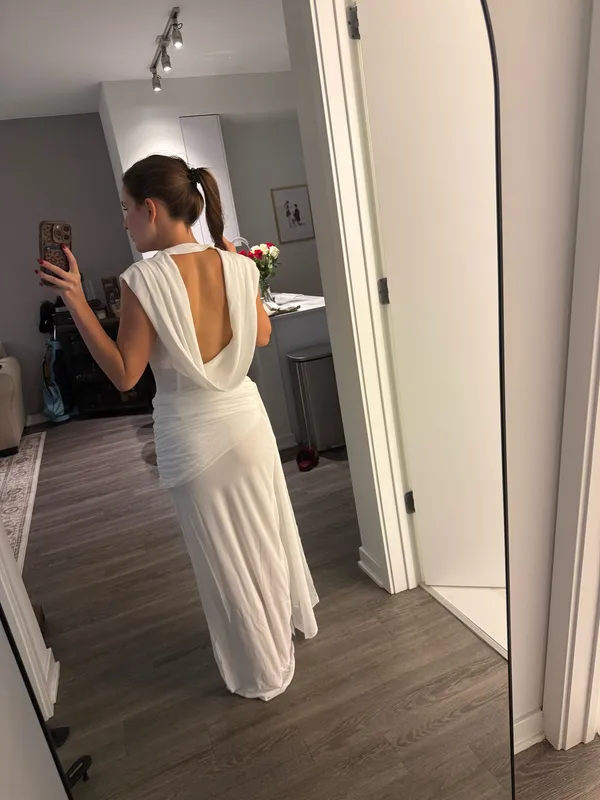 Meshki Giulia Chiffon Draped Maxi Dress - Image 4