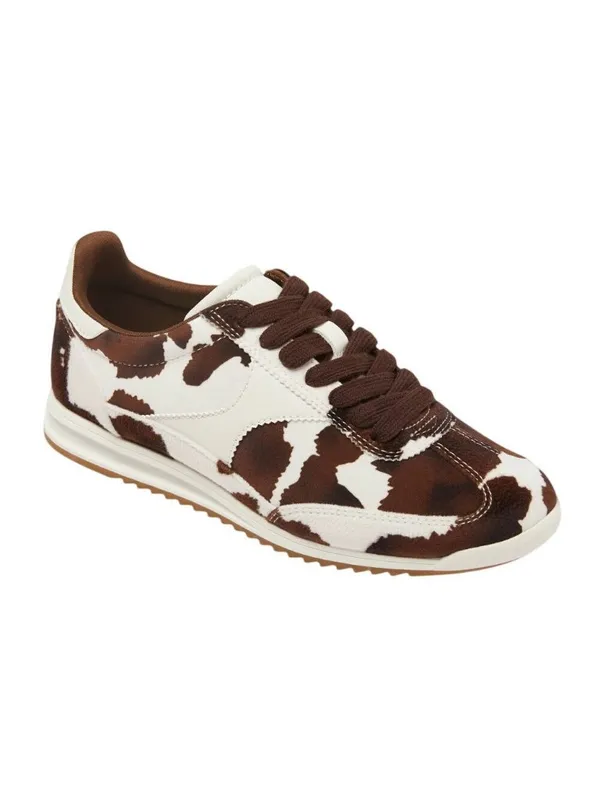 Universal Thread Skyler Cow Print Low-Top Lace Sneakers 94568019 Dark Brown 6M - Image 8