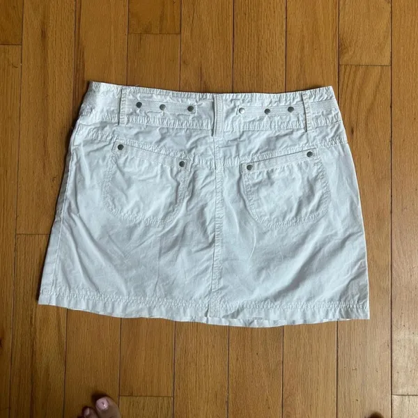 Vintage Y2K French White Cargo Mini Skirt - Image 5