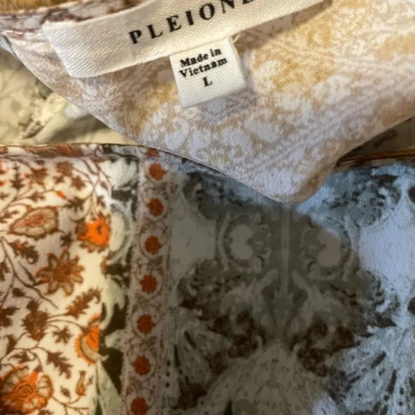 Pleione Patchwork Look Blouse Size Large‎ - Image 5