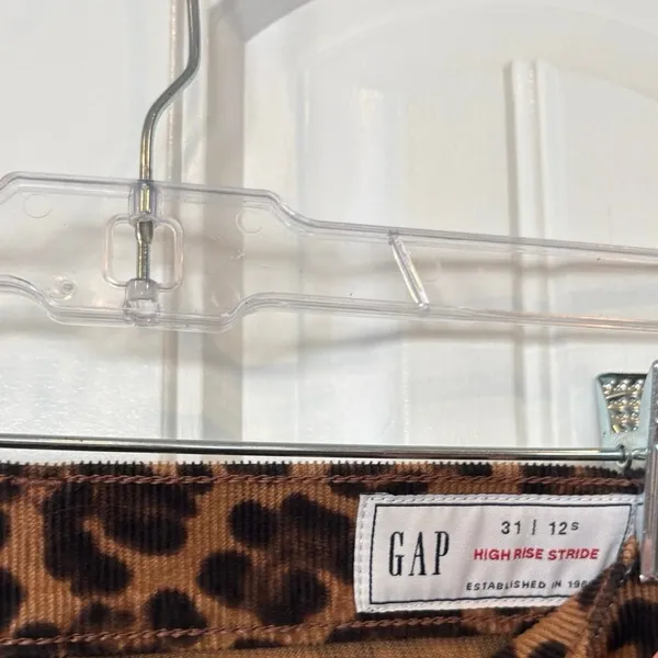 Gap High Rise Stride Animal Print Corded Pants‎ size 12/31S - Image 5