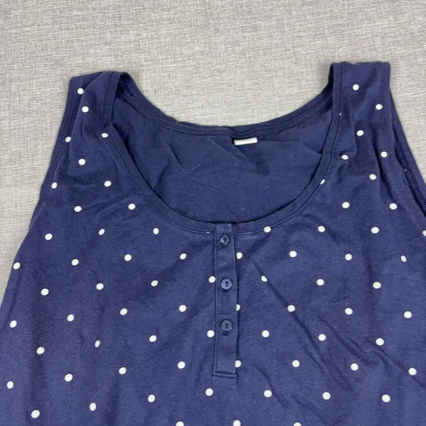 Old Navy Tank Top Womens XXL Blue Scoop Neck Sleeveless Polka Dot Tie Front - Image 5