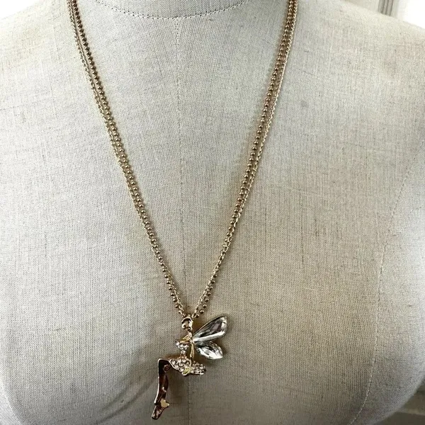 Fairy Pendant Necklace Gold - Image 2