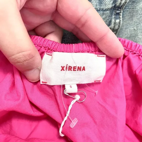 Xirena Nissa Hot Pink Cotton Puff Sleeve Short Sleeve Dress S Romantic Pop Party - Image 3