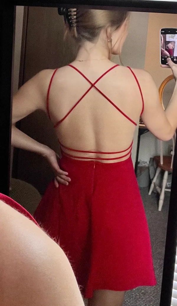 Lulus Red Backless Dress - Image 3