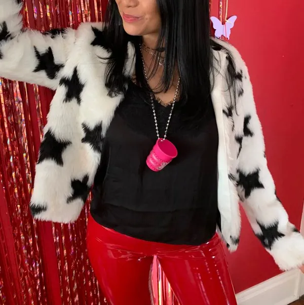 Star Fur Jacket White - Image 2