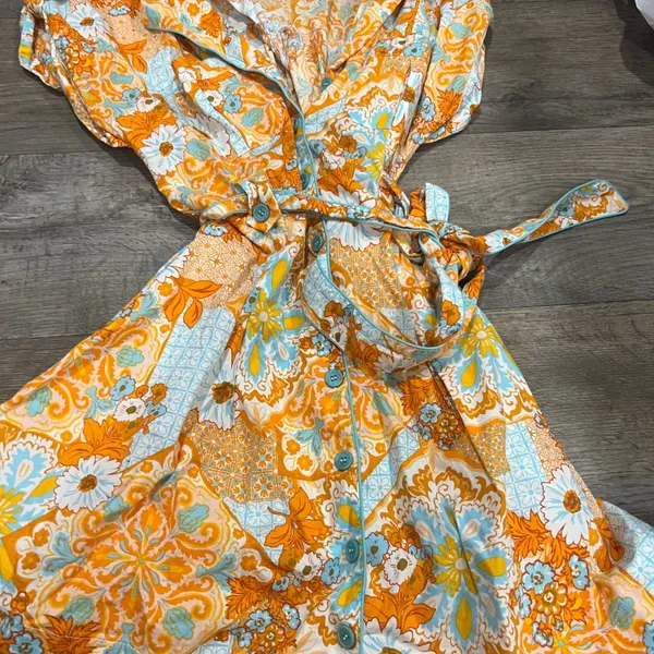 &Merci orange‎ and blue mini dress size S - Image 5