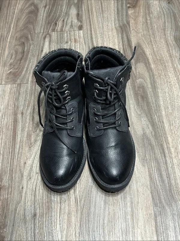 torrid Black Lace-Up Heeled Combat Boots - Image 4