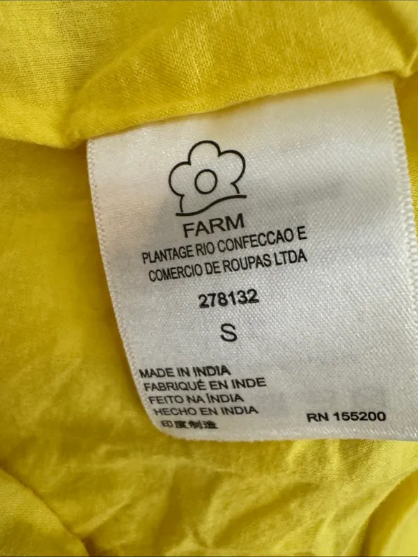 Farm Rio x Anthropologie Yellow Cotton Keyhole Midi Dress Size Small $198 - Image 13
