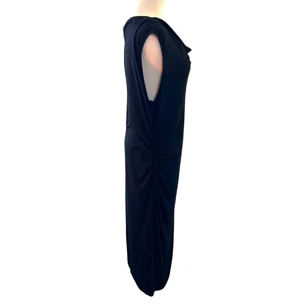HALSTON NWT Black Cowl Neck Sleeveless Dress Sz LG Bodycon Wedding Formal Prom - Image 6