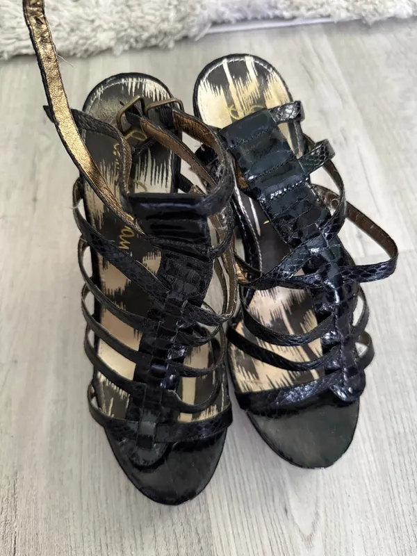Sam Edelman Black Strappy High Heel Sandals Size 8.5 - Image 2