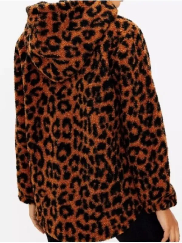 LOFT leopard print sherpa hoodie - Image 3