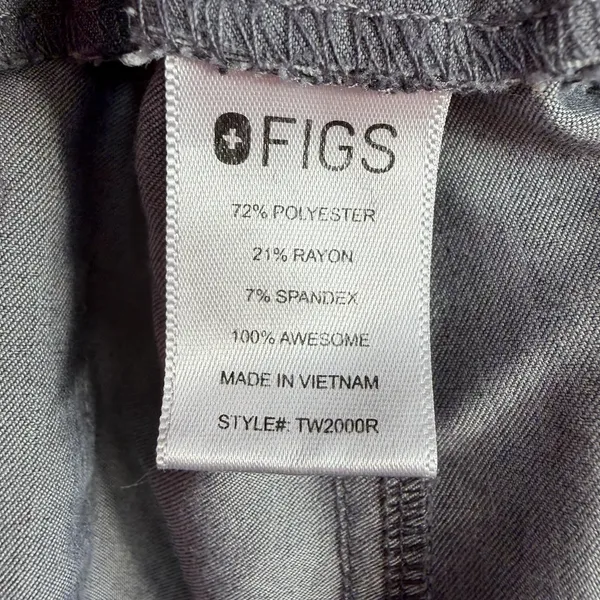 Figs L Large High Waist Yola Skinny‎ Straight Leg Scrub Pants Graphite Gray - Image 5